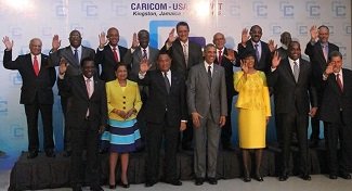  Martelly au Sommet CARICOM-USA à Kingston, Jamaïque